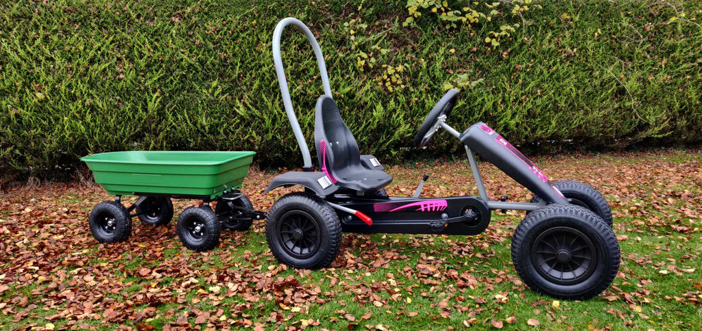 Large Pink Go kart + Large tipping Trailer