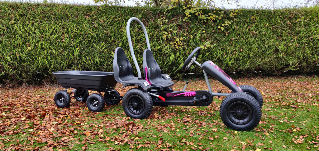 Large Pink Go kart + 2 seats + Large tipping Trailer