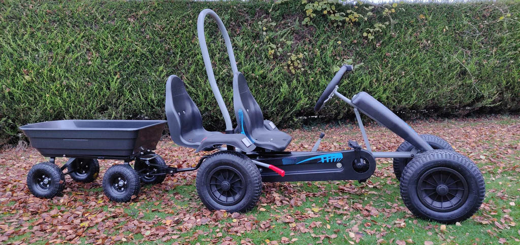 Large Blue Go kart + 2 seats + Large tipping Trailer
