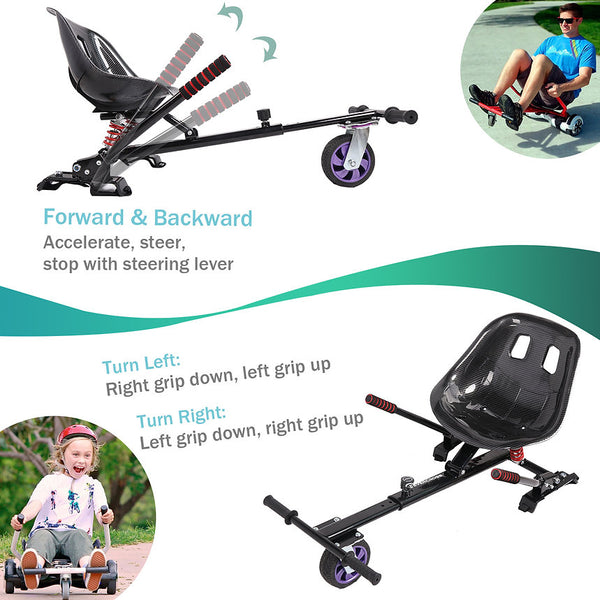 Suspension hoverkart seat hoverboard seat attachment  Black
