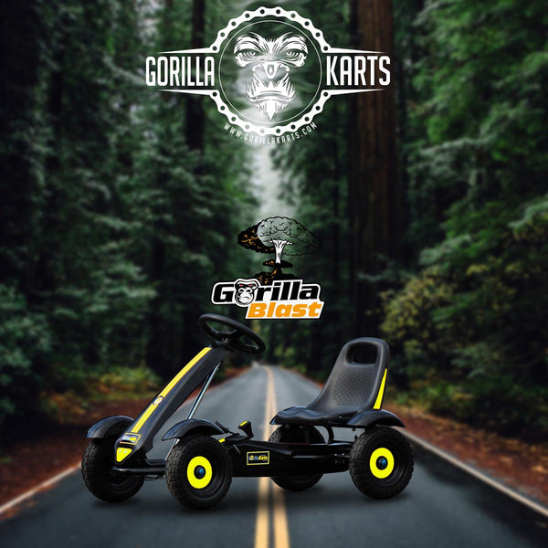 Gorilla Blast Pedal go kart Yellow + Tipping Trailer